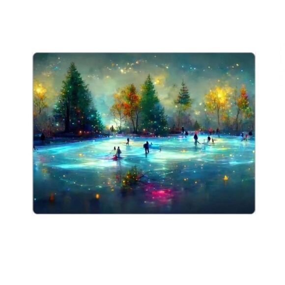 Figure Skating Christmas Scene Magnet - Picture 1 of 3